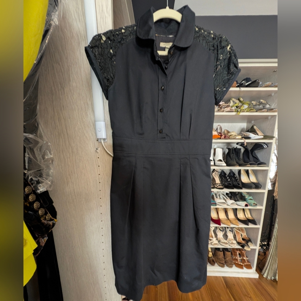 Burberry Burberry Black Dress with Lace Accents